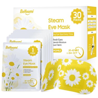 30Packs Steam Eye Mask, Heated Eye Mask Warm Compress for Eyes, Self Heating Disposable Eye Masks for Home Sleep, Spa, Travel Essentials &amp; Relaxation Gifts, Stocking Stuffers (Chamomile)