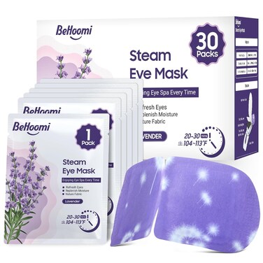 30Packs Steam Eye Mask, Heated Eye Mask Warm Compress for Eyes, Self Heating Disposable Eye Masks for Home Sleep, Spa, Travel Essentials &amp; Relaxation Gifts, Stocking Stuffers (Lavender)