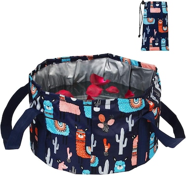 Collapsible Foot Bath Basin for Soaking Feet, Portable Foot Bath Tub Bag with Handles, for Adults and Kids, Pedicure Foot Spa Bucket for Outdoor Washing Camping Travel