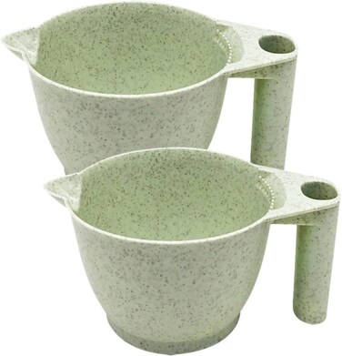 Beaupretty 2pcs Tint Bowl Mixing Bowls Hair Dye Bowls with Handle for Barber Salon Home Hairdressing Green