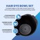 3 Black Salon Color Bowls with Measurements, Pour-Spout, Handle and Combed Edge