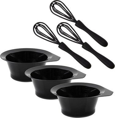 3 Salon Color Bowls and 3 Whisks