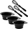 3 Salon Color Bowls and 3 Whisks