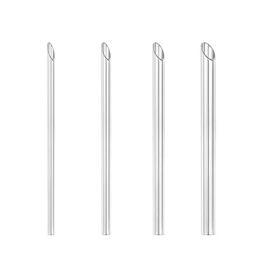 4pcs Piercing Needles Receiving Tubes, Stainless Steel Body Jewelry Piercing Receiver (3mm 4mm 5mm 6mm)
