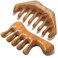 Wooden Scalp Massager Hair Growth, Wooden Massage Comb Wide Tooth, Head Massager Scalp Relax, Gua Sha Comb for Women Men - Green Sandalwood