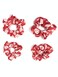 Volleyball Scrunchies, Velvet Hair Ties Headband Accessory, Set of 4 Red