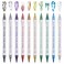 10 Color Metal Giltter 3D Nail Art Pens Set, Kalolary Double-ended Nail Point Graffiti Dotting Pen Drawing Painting Liner Brush for DIY Nail Art Beauty Adorn Manicure Tools(G)