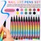 12 Colors Nail Art Pens Set Nail Polish Pens,Quick Drying Nail Art Painting Pens Acrylic Paint Nail Art Markers for Home &amp; Salon DIY