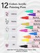 EBANKU 12 Colors Nail Art Pens Set, 3D 0.7MM Nail Polish Pens Quick-Drying Nail Art Acrylic Paint Nail Point Dotting Liner Pen Tools for Home &amp; Salon Nail DIY