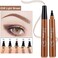 Eyebrow Pen Microblading 4 Fork Tip Eyebrow Pencil Creates Lasting MakeUp Professional Natural Brow Pen Cover Sparse Areas Daily Waterproof 3D Brow Pencil (01#Light Brown)