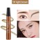 Eyebrow Pen Microblading 4 Fork Tip Eyebrow Pencil Creates Lasting MakeUp Professional Natural Brow Pen Cover Sparse Areas Daily Waterproof 3D Brow Pencil (01#Light Brown)