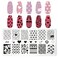 6pcs Valentine's Day Love Heart Nail Stamping Plate Nail Stamping Kit for Nails Love Heart Image Plates Nail Stamping Plate for Women Holiday Nail Art