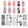 6pcs Valentine's Day Love Heart Nail Stamping Plate Nail Stamping Kit for Nails Love Heart Image Plates Nail Stamping Plate for Women Holiday Nail Art