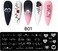 6 Sheets Valentine's Day Rose Heart Nail Stamper Template Kit with 1 Silicone Stamper 1 Scraper Flower Rose Heart Patterns Nail Decoration for Women Nail Stencil Supplies