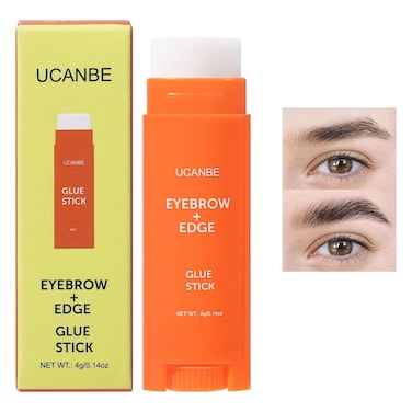 UCANBE 2-IN-1 Eyebrow &amp; Edge Glue Stick，Waterproof Clear Brow Gel, Transfer-Proof, Extreme Hold, Quick-Dry, Lightweight for Styling, Fixing Baby Hair &amp; Makeup