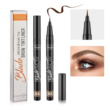 Liquid Eyebrow Pencil,Brow Tint Pen With Micro Brush Tip,Longlasting,Waterproof,Smudgeproof Eye Brow Makeup,Light Grey(Pack of 2)