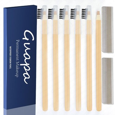 Microblading Supplies Waterproof Eyebrow Pencil-6 Pieces Nude Brow Lips Mapping Pencil Set For Marking, Filling, Outlining, Tattoo Makeup Kit And Permanent Makeup Eye Brow Lip Liners