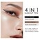 4 in 1 Makeup Pen, On-The-Go Travel 4-in-1 Makeup Pen Eyeliner in Black, Eyeliner in White, Eyebrow Pencil in Brown, Highlighter All in One Makeup Pen, Smooth to Glide and Easy to Carry