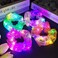 4 Pcs Light Up Mermaid Scrunchies, LED Hair Scrunchy for Girl &amp; Women, Multi Light Modes, Glow in the Dark Accessories for Rave Neon Slumber Party(Light pink, Green, Magenta, Orange)