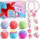 MeCids Bath Bombs for Kids with Surprise Jewelry Inside 6 Pack Bubble Bath Fizzy Balls, Unicorn Gift for Girl Age 4-12 for Birthday, Halloween, Christmas, Valentine&rsquo;s Day