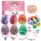Bath Bombs for Kids with Surprise Inside- Valentines Gifts Dino Egg Bath Bombs for Girls, 6 Pcs Bubble Bath Bomb, Dinosaur Bathbombs Gift Set, Unicorn Jewelry for Girls, Birthday Gifts