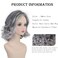 XIUFAXIRUSI XIUFAXIRUSI Medium Grey Wavy Bob Wigs for Women Gray to White Layered Wig Old Lady Synthetic Wig for Daily Party Costume Halloween Use