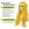 Yellow Wig Long Curly Wavy Yellow Wig Middle Part Cosplay Wig Synthetic Heat Resistant Costume Halloween Wigs for Women Girls