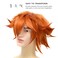 Rose bud Anime Halloween Wig Dark Orange for Cosplay Party, Synthetic Layered Short Hair Wigs with Bangs, Pastel Wigs for Women Men Kids