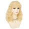 Womens Blonde Short Curly Wig Shoulder Lenght Anime Wavy Hair Wig with Bangs Highlight Heat Resistant Cosplay Costume Halloween Wig