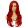 Swiking Red Wavy Wigs for Women Cury Wave Bright Red Side Part Synthetic Wigs for Halloween Cosplay Costume Use