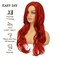 Swiking Red Wavy Wigs for Women Cury Wave Bright Red Side Part Synthetic Wigs for Halloween Cosplay Costume Use