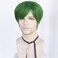 Mens Green Wig Short Straight Green Boys Anime Wig Heat Resistant Synthetic Hair for Halloween Cosplay