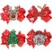 Christmas Bow Hair Clips Bowknot Barrettes Women Sequins Headband Santa Reindeer Elk Xmas Tree Hats Penguin Hair Band Headpiece Holiday Party Decoration Cosplay Costume Cute Hair Accessories 4 Pack