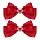 Red Satin Hair Bow Clips, Christmas Valentine School Hairpins with Heart Rhinestones,Handmade Bowknot Hair Accessories for Kids Girls New Year Decor