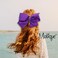 8 Inch Grosgrain Bow for Women and Girls (Purple)