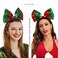 Sequins Bow Headband Christmas Bowknot Hair Band Red Green Bows Headpiece Xmas Hair Hoop Holiday Glitter Hair Bow Accessories for Women and Girls