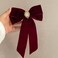 2 Pcs Velvet Hair Bows Red Ribbon Clips, Cute Duckbill Clip Hair Decor, Rose pearl Elegant Design, for Long and Short Hair, for Women Girls Party Holiday Birthday Decoration
