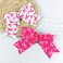 2PCS Large Breast Cancer Cheer Bows Hair Ties 12&rsquo;&rsquo; Pink Ribbon Cheerleading Bows Ponytail Holder Cheerleader Elastic Band Hair Bow for Women Girls College School Sports Hair Accessories (Pink White)
