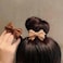 4 Pcs Bow Hair Ties Heart Hair Ropes Ponytail Hair Cuff Elastic Ponytail Holder Bow and Heart Plush Hair Accessories for Women Thanksgiving Autumn Winter Christmas Accessories