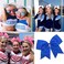24Pcs 8" Large Cheer Hair Bows for Girls Ponytail Holder Grosgrain Ribbon Cheerleading Bows Elastic Hair Tie Bands for Girls Teens Softball Cheerleader Sports (Green)