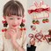 8 Pack Cherry Strawberry Hair Accessories Bow Hair Clips Red Alligator Hair Barrettes Plaid Bow Hairpins for Women Girls Christmas Hair Decoration