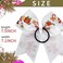 7.4" Large Christmas Hair Bow Hair Ties, Santa Claus Candy Cane White Xmas Cheer Bows Ties with Elastic Ponytail Holder Hair Bands Christmas Hair Accessories for Women Girls Xmas Birthday Gift 1PCS