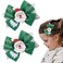 2 PCS Christmas Green Bow Hair Clips Cute Glitter Santa Claus Christmas Hair Bows Hair Clips Silver Sequins Hair Accessories Hair Barrette for Girls Kids Toddler Xmas Party Favor Gift