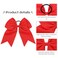 2 PCS 8 Inch Cheer Hair Bows Large Cheerleading Big Hair Bows with Ponytail Holder for Teen Girls-Red
