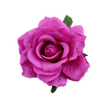 Women's Vintage Elegent Rose Flower Hairpin Hair Clip with Brooch for Party Travel Festivals (Purple)