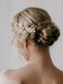 SWEETV 2Pcs Handmade Wedding Hair Pins,Flower Bridal Hair Pin-Beaded Wedding Hair Accessories for Brides, Silver