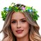 Light Up Flower Headband Crown Green Led Leaf Wreath Crowns Wedding Fairy Garland Crown Fern Headpiece for Women