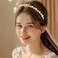 Gold Butterfly Headband Rhinestone Wedding Pearl Hairband Metal Flower Goddess Crown Headwear for Women