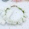 AKOAK 1 Pack Flower Crown, Bohemian Wreath for Girls Floral Tiara, Wedding Headband, Bride Bohemian Wreath/Baby Shower/Photo/Toddler (White)
