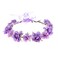 AKOAK 1 Pack Flower Crown, Bohemian Wreath for Girls Floral Tiara, Wedding Headband, Bride Bohemian Wreath/Baby Shower/Photo/Toddler (Purple)